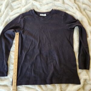 Zenana Long Sleeve Shirt Medium 100% Cotton Basics Crew Neck